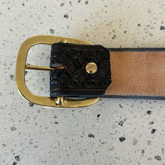 Genuine Leather Men’s Black Embossed Work Casual Belt Size 38 - Picture 10 of 12